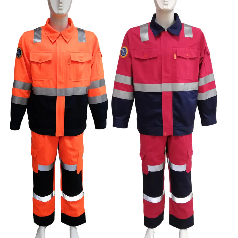 Customized Hi Vis apparel manufacturer frc shirts and pants arc flash overalls jacket and pants set