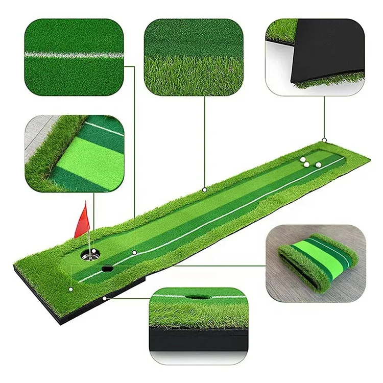 Indoor Golf Course Putting Practice Set Home Office Practice Blanket Two-color Ball Track Push Rod Exerciser