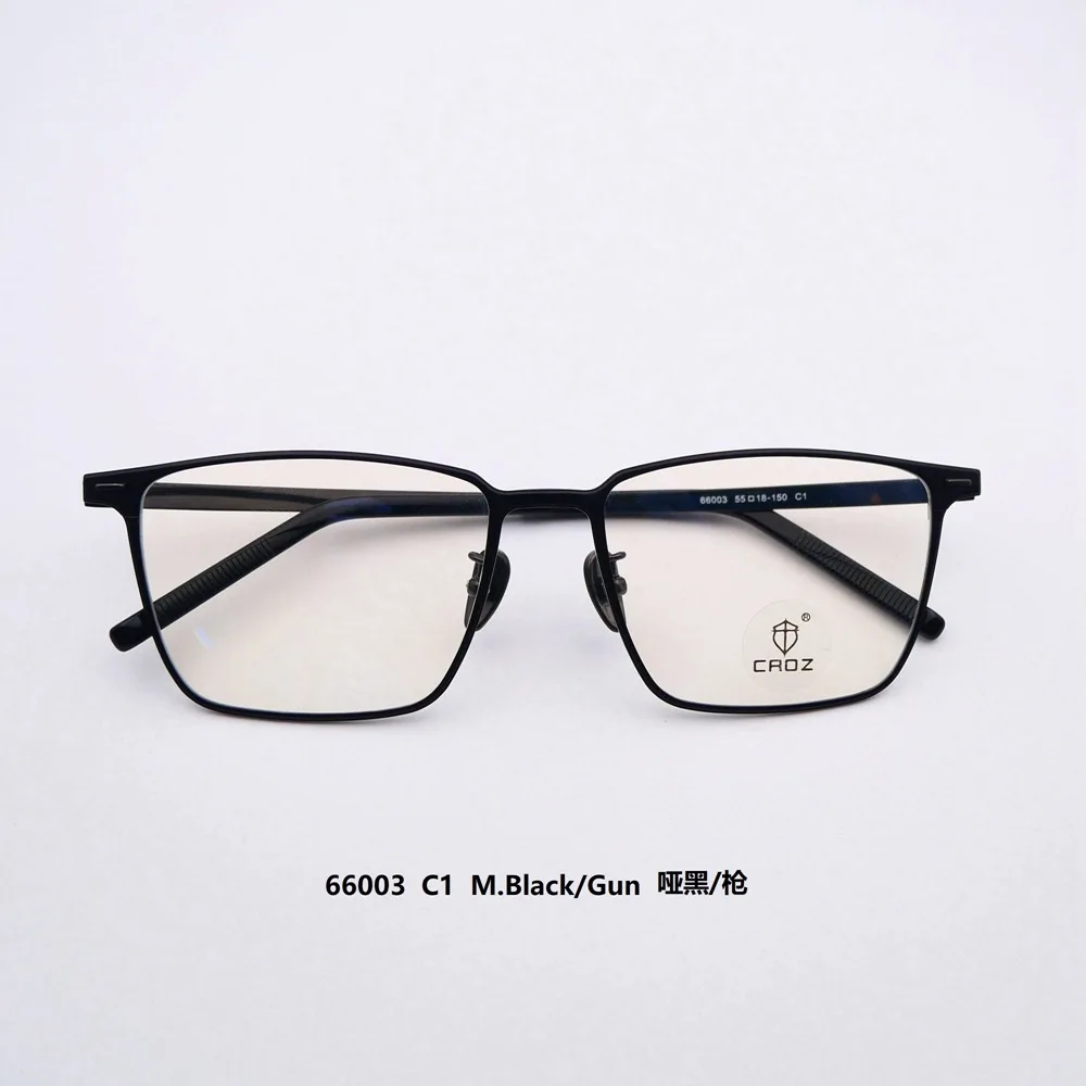 66003 Pure titanium plate frame Italian design square avant-garde business can be matched with myopia