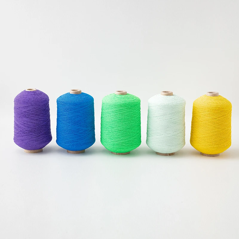 High Stretch Rubber Covering Yarn For Knitted Uniformity Factory Polyester