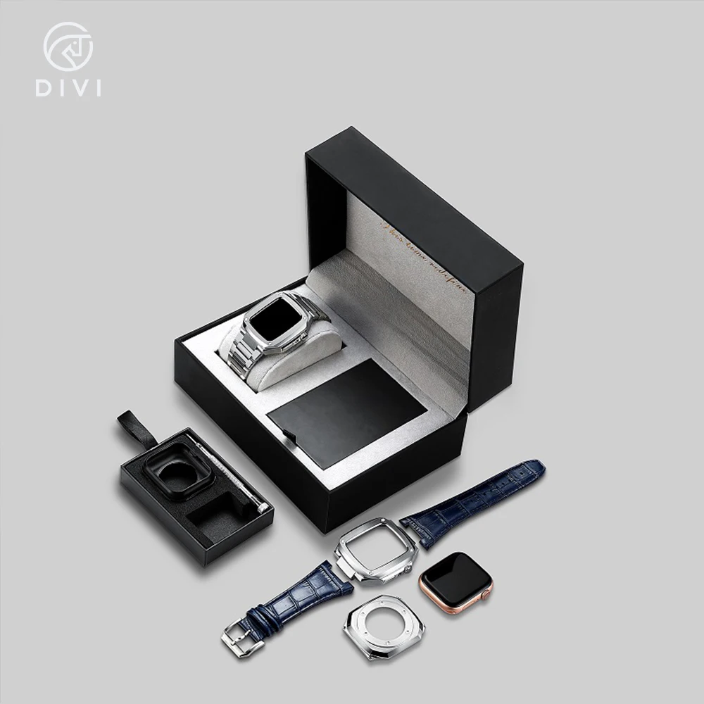 Hot sale I Watch Band 44mm Series 4/5/6/SE with Case, Stainless Steel i Watch Bands with Protective Cover