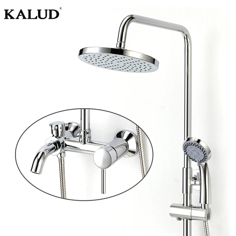 Chrome Bathroom Shower Set Mixer Water Tap Hot And Cold Shower Mixer In Wall Mounted Rain Shower Set