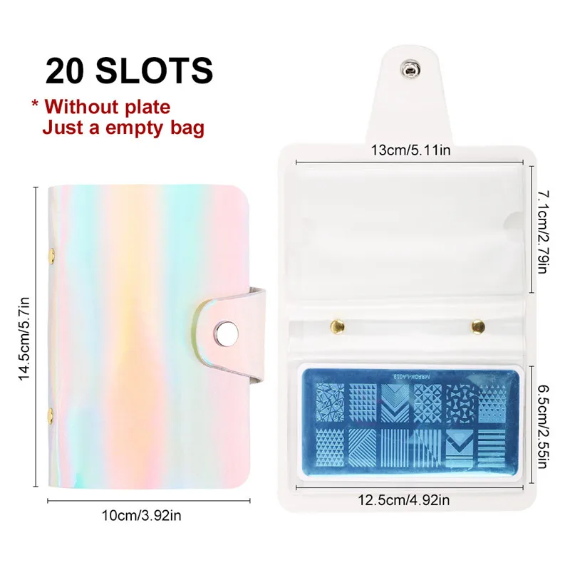 Factory selling Laser snake pattern nail art stamping plate bag 4 design plate bag