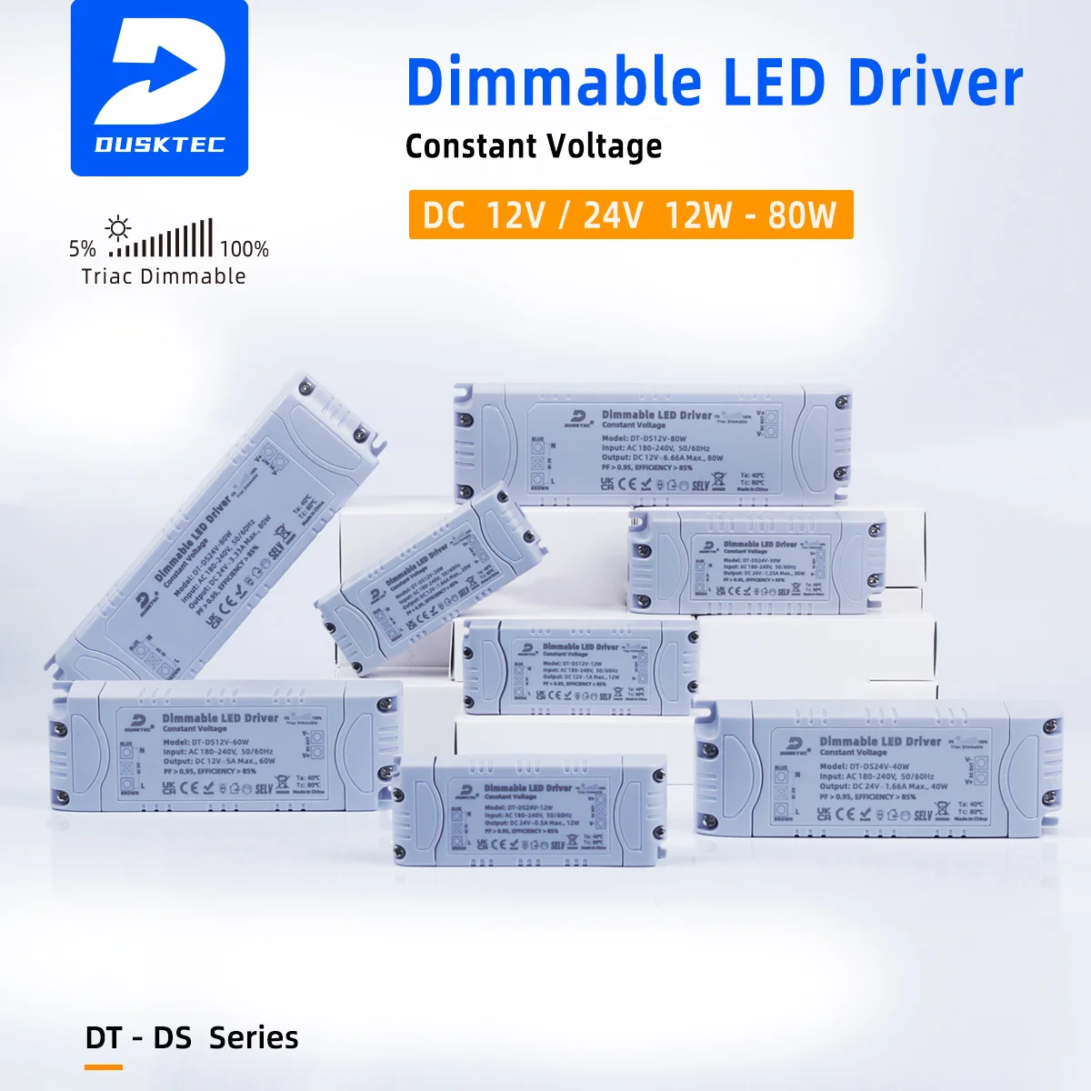 DUSKTEC wholesale led driver Phase triac Dimmable power supply led panel voltage transformer