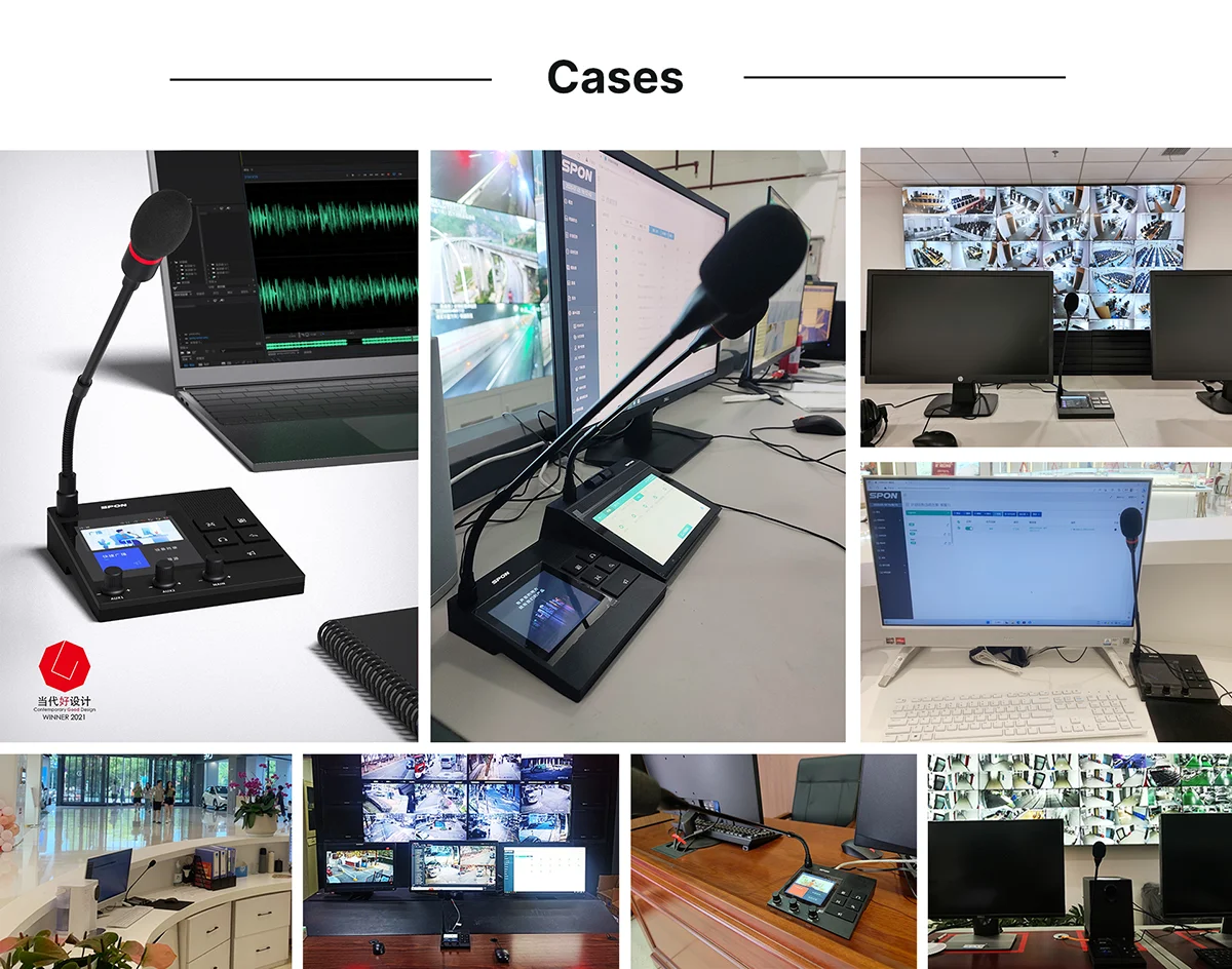 Desktop SIP IP Network Intercom Paging PA System Microphone with Console industry intercom system management