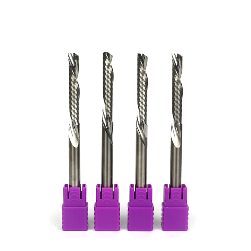 CNC Tools High Quality Uncoated 4mm hss Single Flute End Mills for aluminum cutting