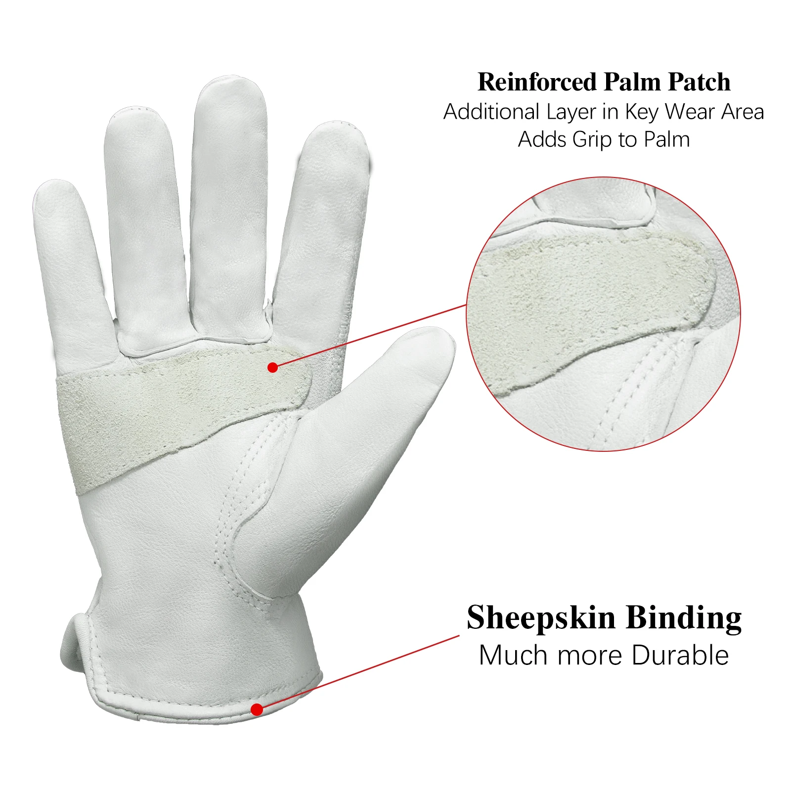 PRI High Quality Full Grain Goatskin Genuine Premium Leather Work Gloves Car Driving Gloves