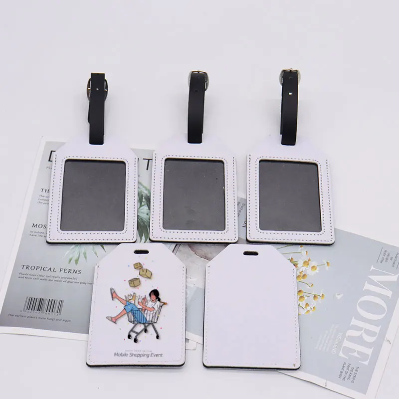Wholesale Custom Sublimation blanks Airplane Business Card Leather Baggage Luggage Tag for Travel