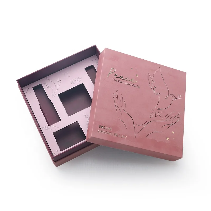 Essential Oil Roller And Box Cosmetics Lid Bottom Pink Cosmetic Packaging Set Present Boxes For Skincare Cute Christmas