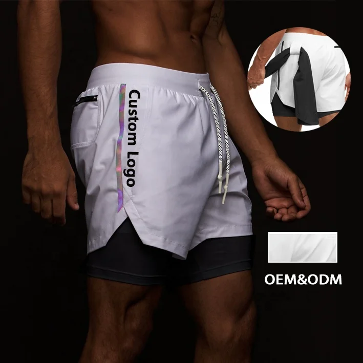 Custom Fitness Exercises Activewear Workout Pants Workout Pants Reflective Shorts Gym Camo Shorts 2 in 1 Men and Running Short