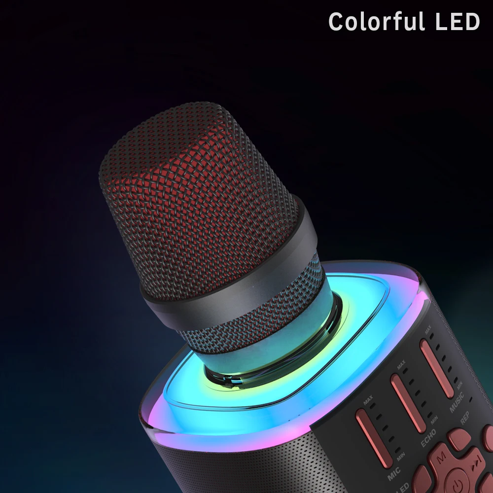 
Best Selling Family KTV Mic Portable Gold Wireless Professional Karaoke Microphone Mini USB Handheld Bluetooth Karaoke 