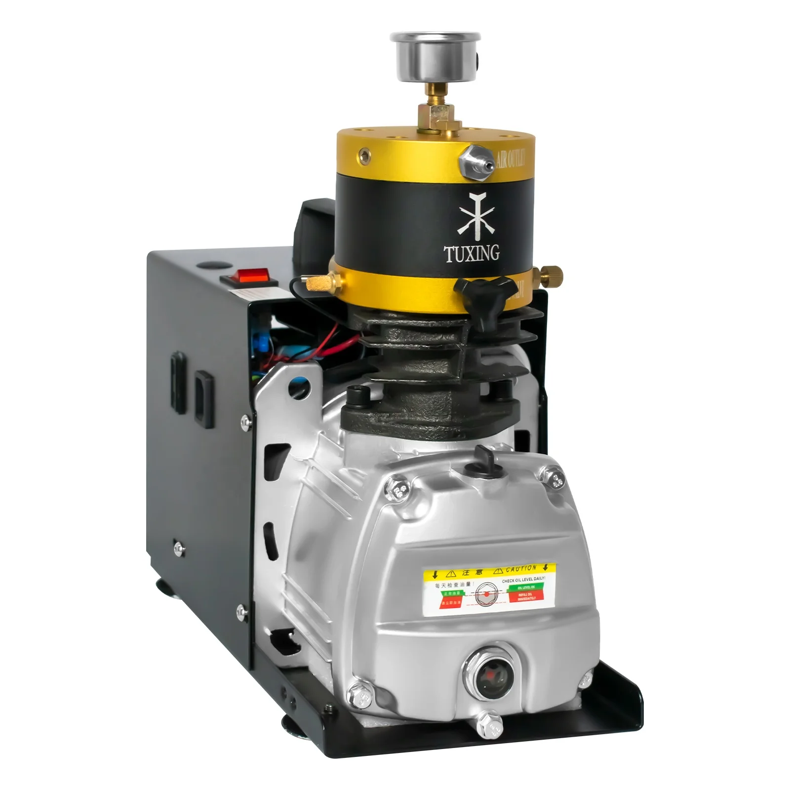 Tuxing Portable 4500psi High Pressure 300bar Manual Stop PCP Air Compressor