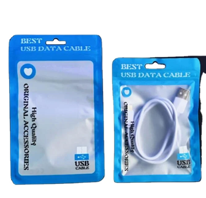 USB data cable packing bag Color frosted self-sealing zip bag