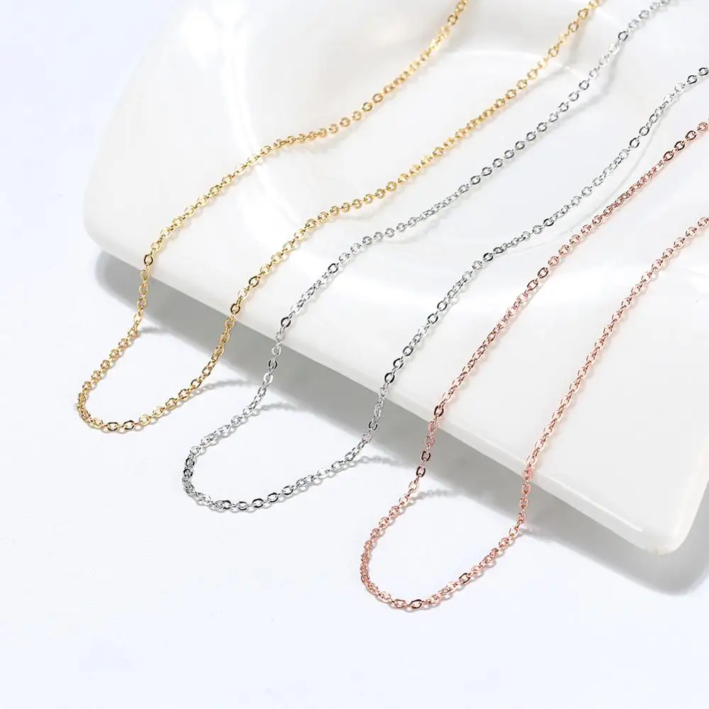 RINNTIN SC06 cadenas de oro ювелирные изделия оптом итальянские 925 пробы серебряные Кабельные цепи звенья Золотая цепь для женщин