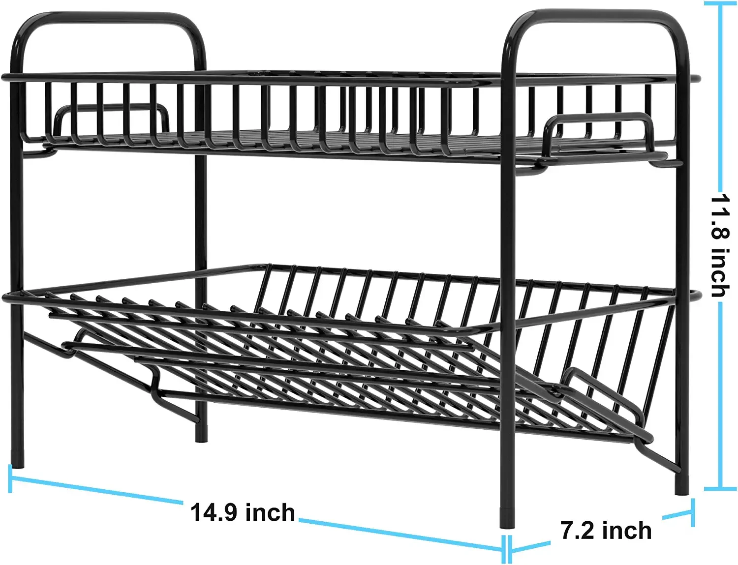2 tiers Black Metal Liquor Bottle Display Stand Coffee Syrup Stand ,multi-function spice rack Organizer Shelf Holder