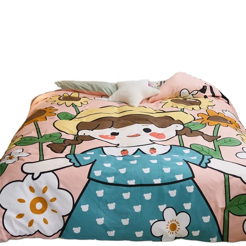 Милый хлопковый пододеяльник для девочек постельное белье мультяшный домашний текстиль оптовая продажа Прямая