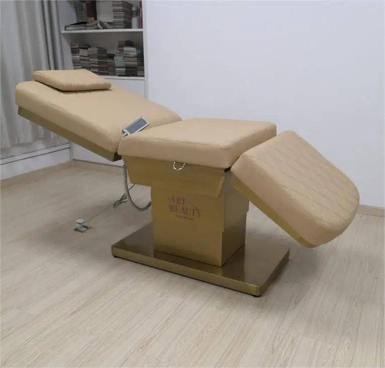 Luxury Modern pink black base Medical Treatment Massage Table Cosmetic Spa Bed Electric 4 Motor Facial Beauty Salon Lash Bed