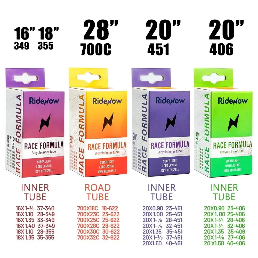 RideNow Inner Tube Ultra Light Bike Tire Road Bicycle Inner Tube 65mm TPU Inner Tube 700C x 18/23/25/28/30/32C for Light Biking