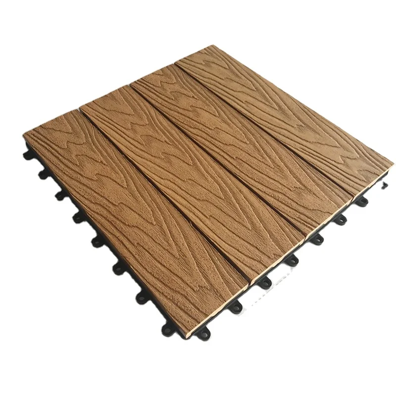 DIY wood plastic composite floor patio garden swimming pool balcony piso walkway roof tiles WPC board interlocking deck tiles