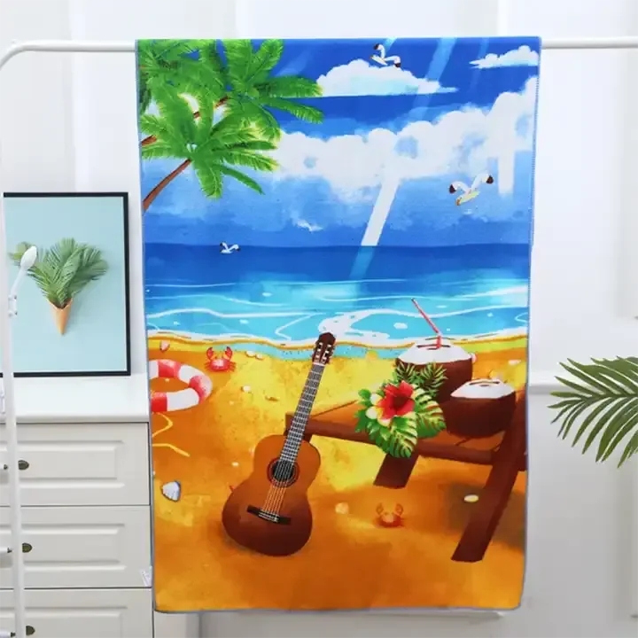 Microfiber sand free beach towel single-sided digital printed children beach towel for outdoor beach swimming