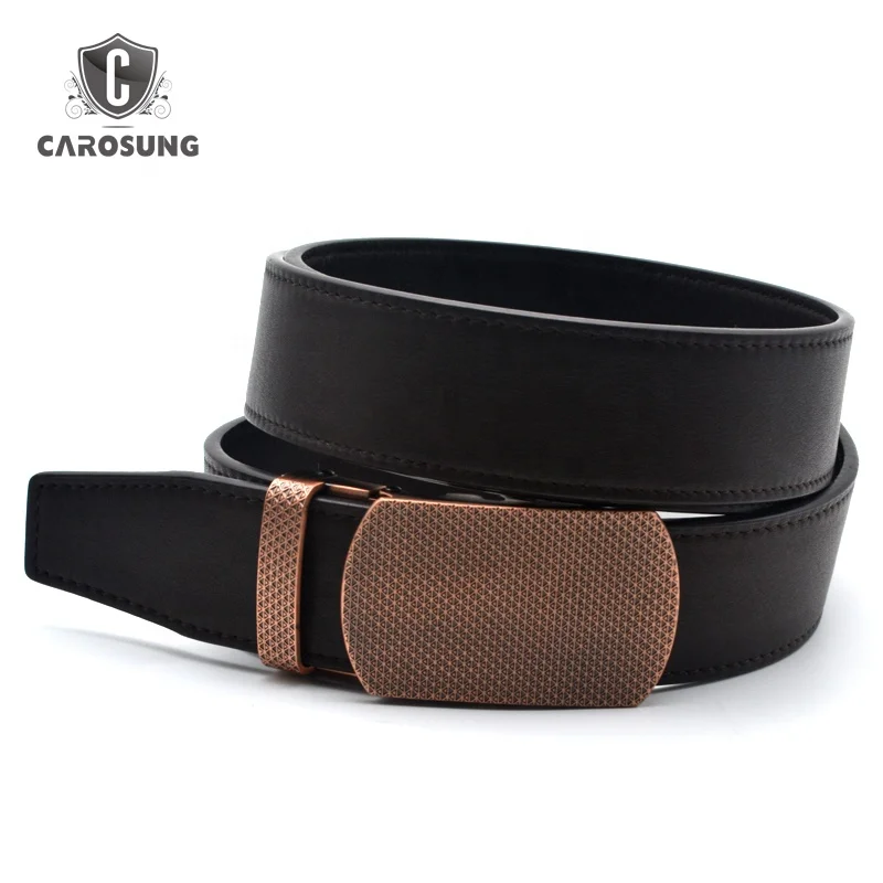 Micro Ratchet buckle Auto Lock Buckle Belt Rose Gold Leather Belt Men Gift Box Genuine Leather Jack Belt