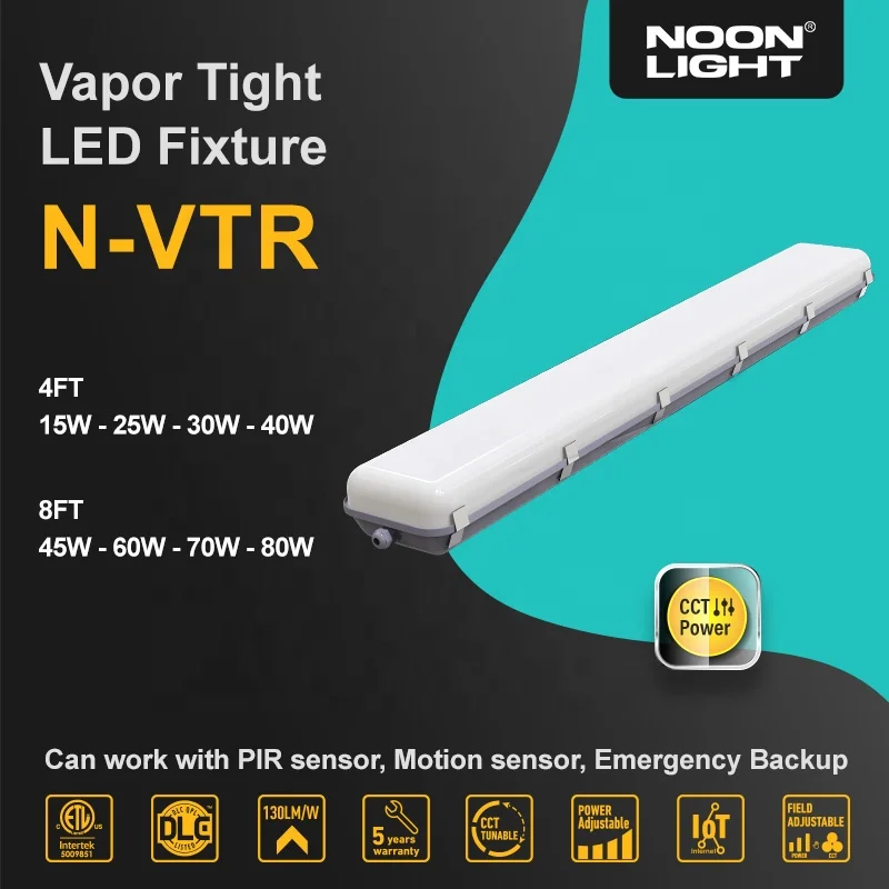 Factory Wholesale Price Waterproof Linear Vapor Lamp Warehouse Industrial Smart Motion Sensor LED Tri Proof Light