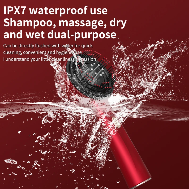 OEM Logo Electric Hair Growth Scalp Massager Brush EMS Hair Growth Oil Applicator Massage Comb Red Light Therapy Devices