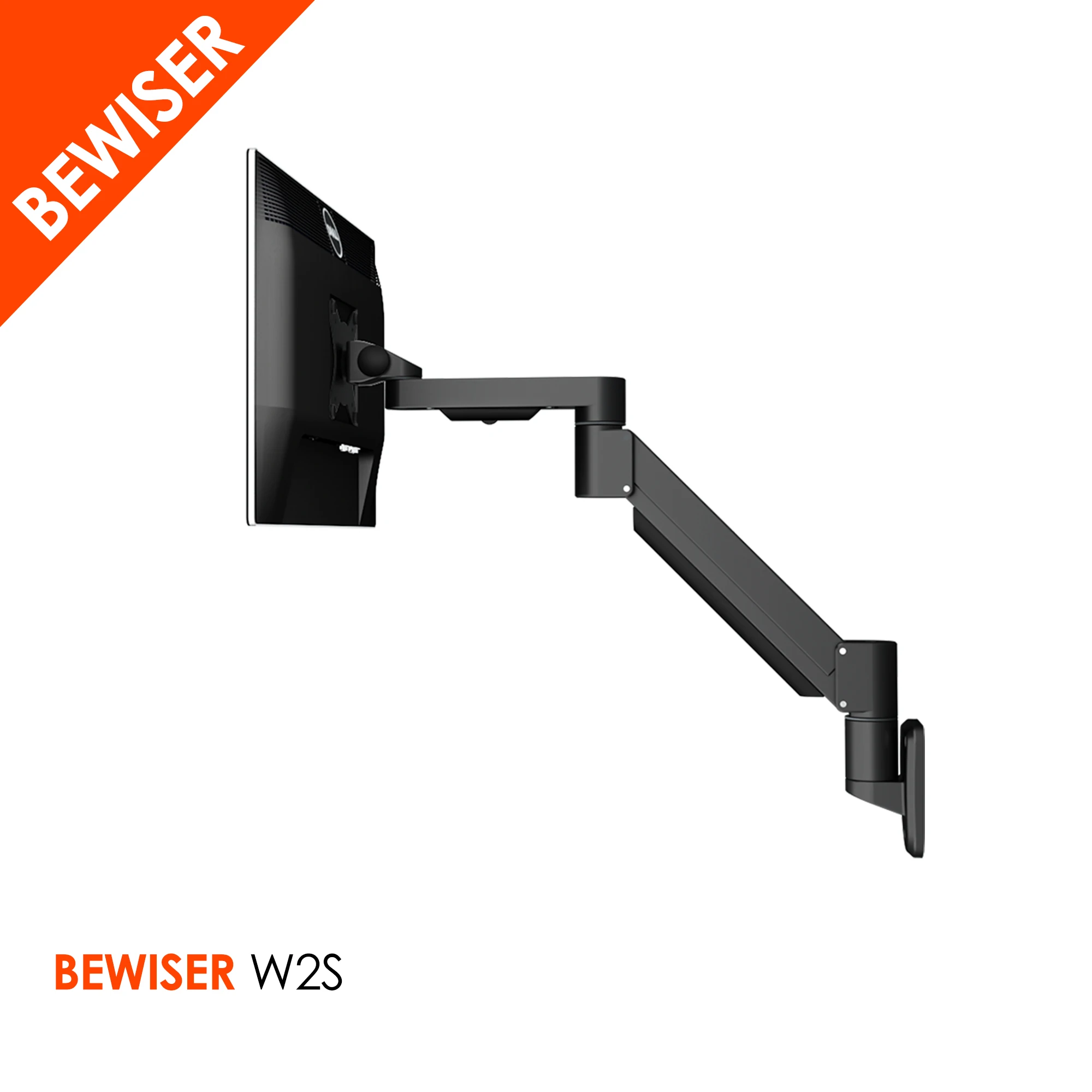Aluminum alloy gas spring adjustable lcd monitor arm Monitor arm mounted on wall (BEWISER W2S)