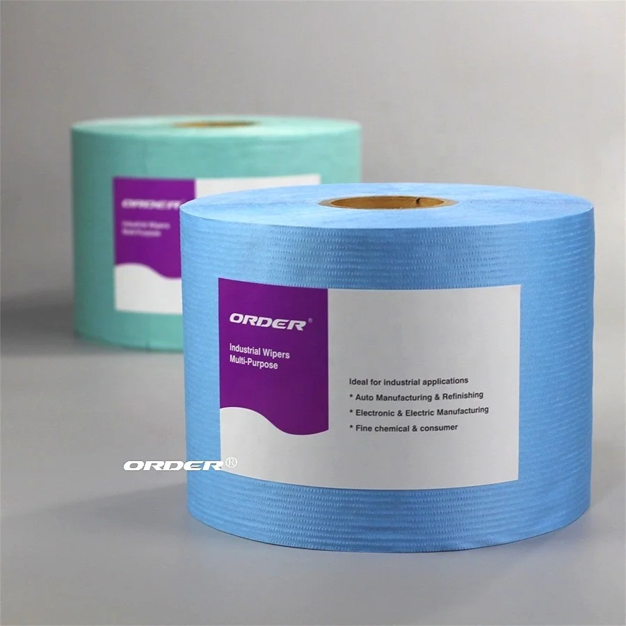 Factory Custom Creped wood pulp laminated spunlace nonwoven replacement of dupont clean wiper cleaning wipes