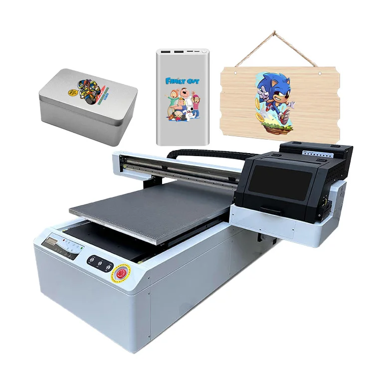 6090 Uv flatbed printer double i3200U printhead Uv flatbed printing machine Cylinder Rotary Bottle Uv flatbed printing machine