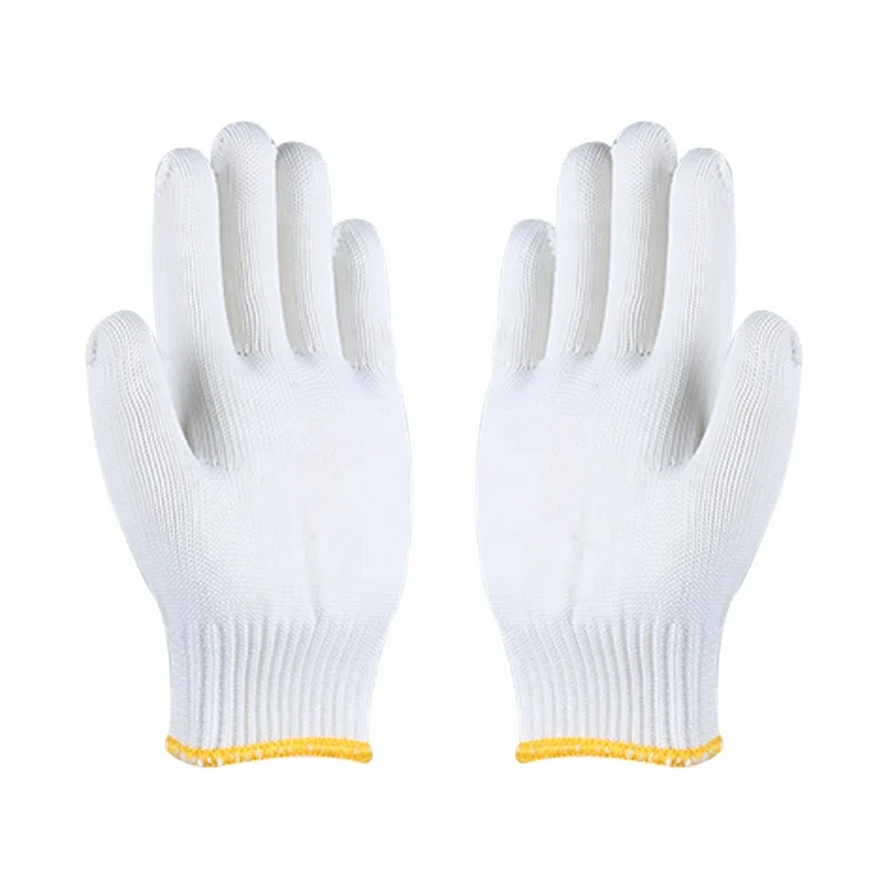 
21-26cm Size and White Color of thread cotton knitted gloves 