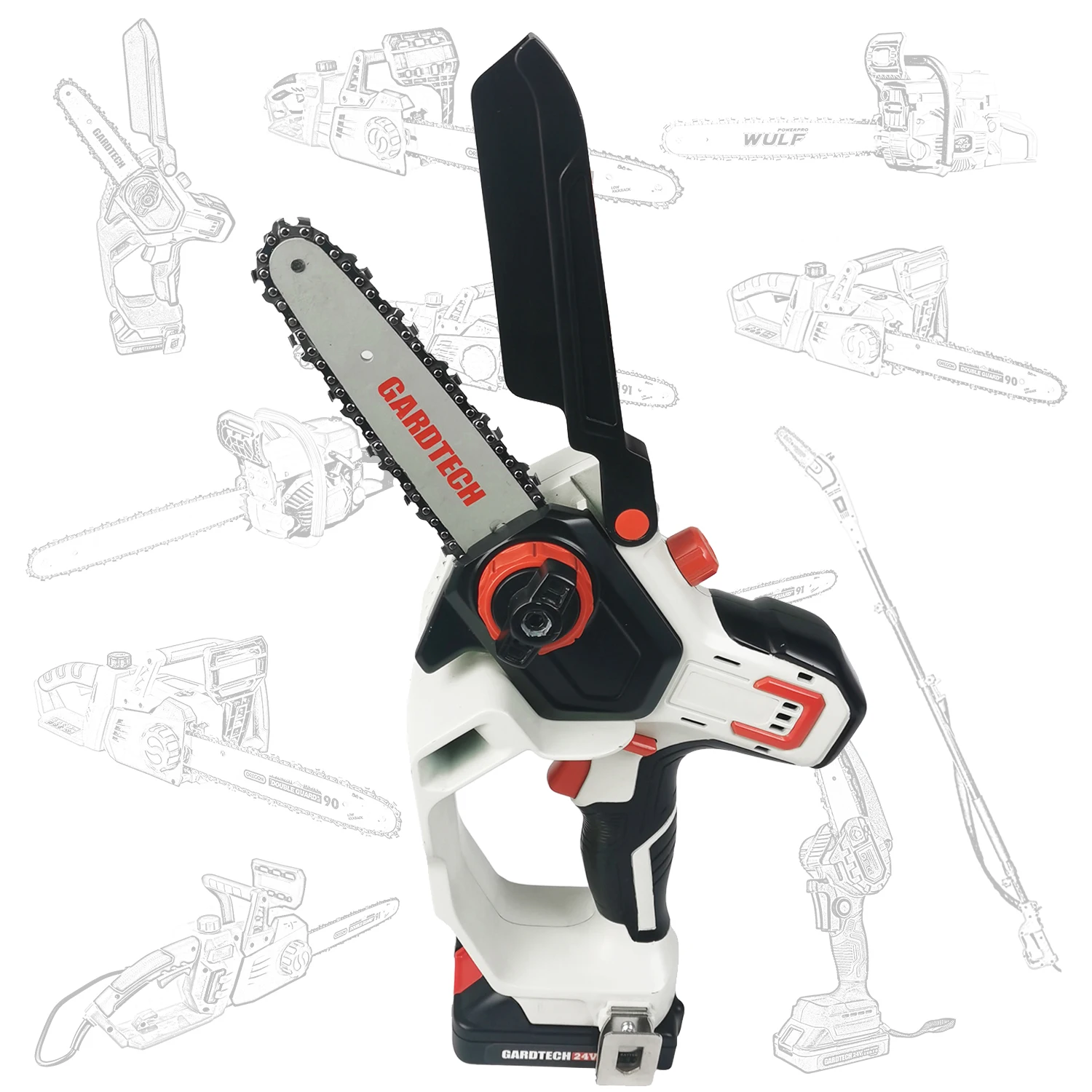 Vertak wood cutting battery powered mini chainsaw cordless portable garden 6 inch chainsaw