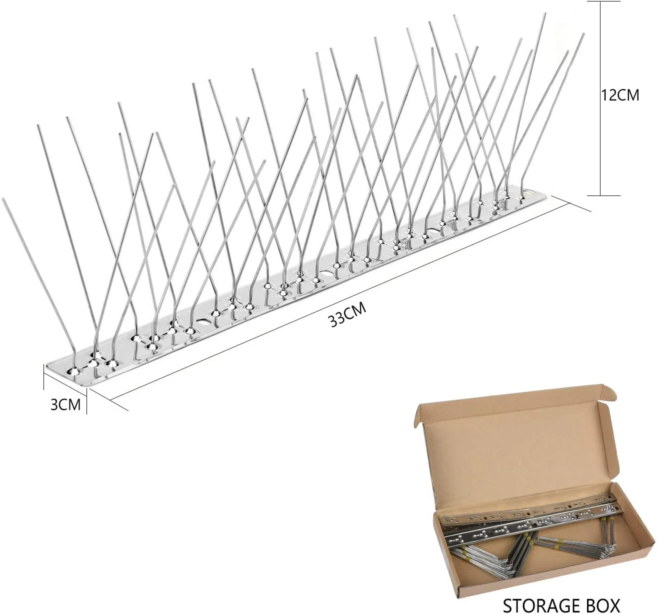 Outdoor Roof Sturdy Anti Pigeon Stainless Steel Deterrent Bird Spikes