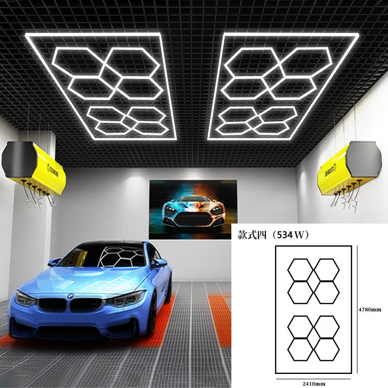 Wholesale Car Washing Booth Car Ceiling Detailing Lights Garage Lamp Car Hexagon Led Light