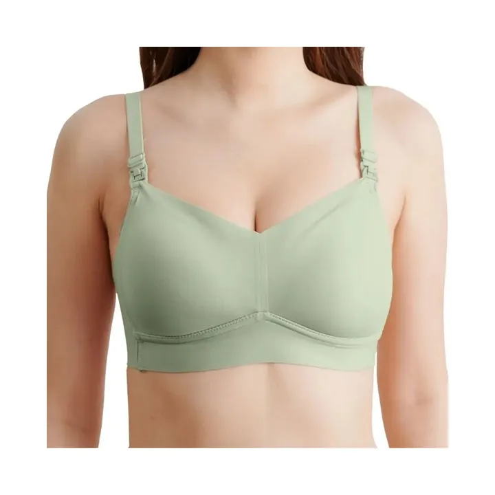 Wholesale High Quality Silk Seamless Nursing Tshirt Bra Lace XL Three Hook-And-Eye Closure Plain Breathable Nursing