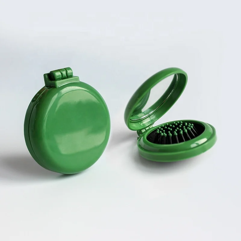 Customized Logo Professional Folding Pocket Comb Hair Brush With Mirror For Travel