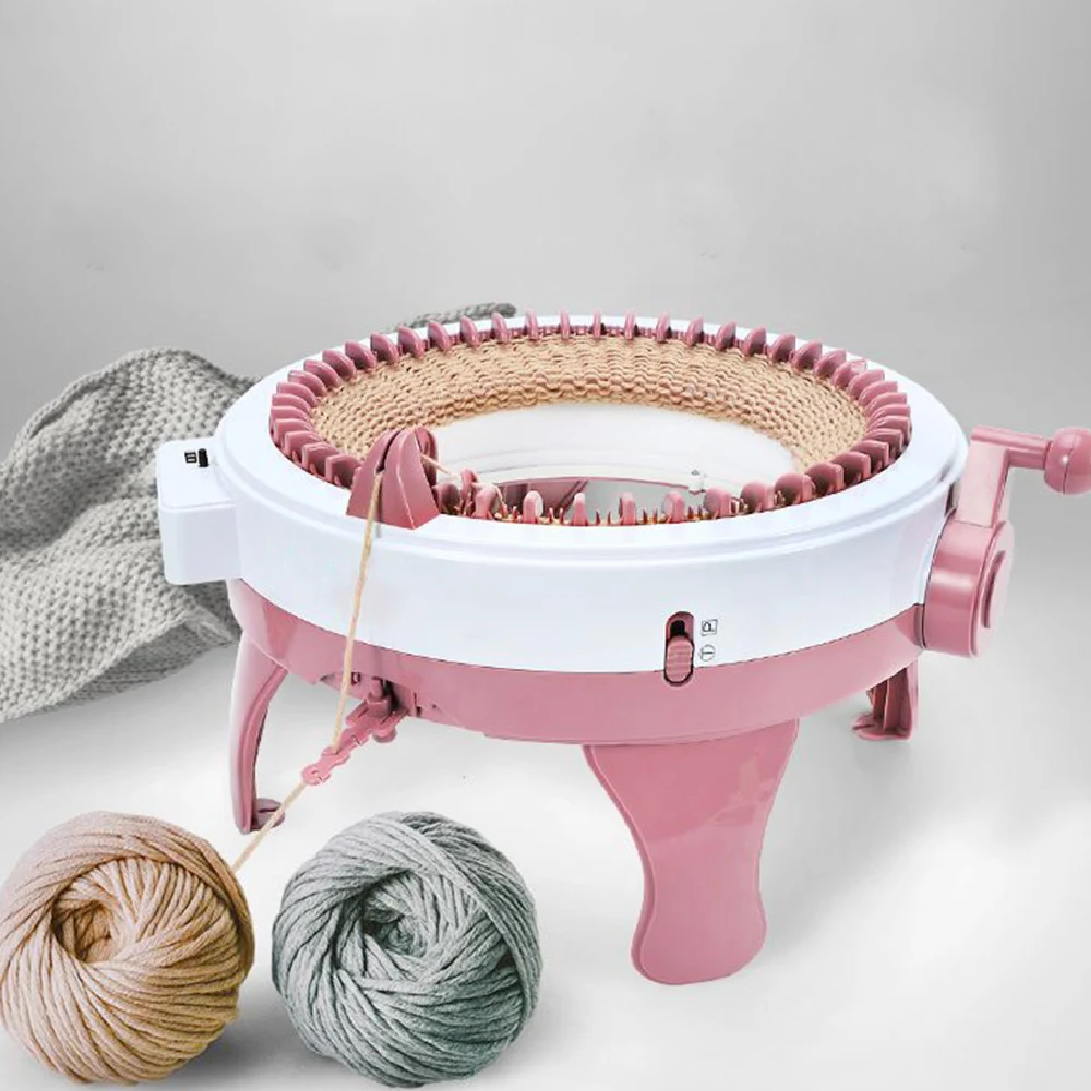 DIY Hat Knitting Machine Double Weaving Magic Loop Looms Stars Cylinder Kids Wool Toy Handcraft With 48 Needles Rotating