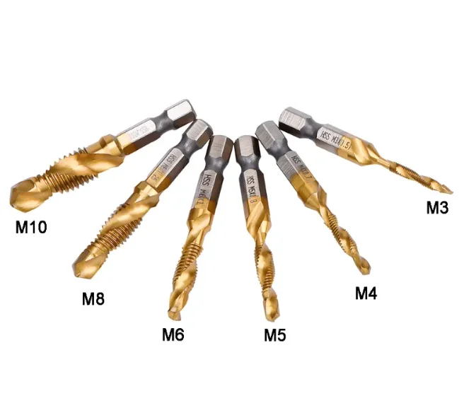 6542 M2-M12 Screw Tap Drill Bits Hss Taps Countersink Deburr Set Metric Combination Bit High Speed Steel Tap