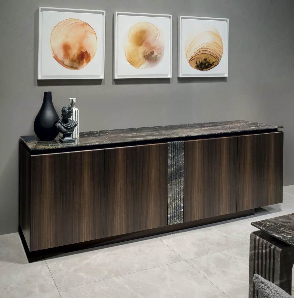 Stone Top Sideboards Buffet Cabinets Wood Kitchen Buffet Cabinet 2 Meter Long Furniture Table Buffet