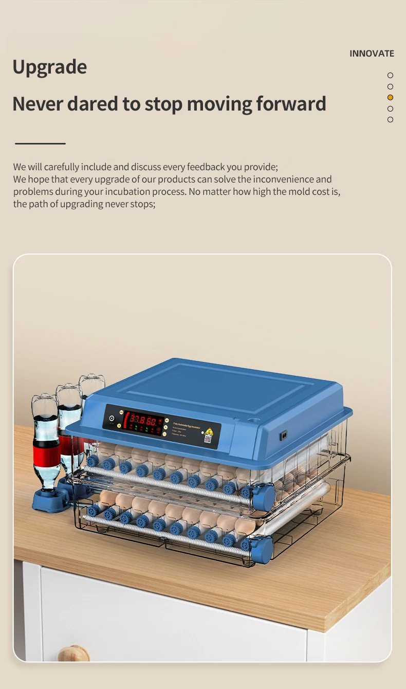 High Quality 24-500 Fully Automatic Chicken Egg Incubator and Hatcher PC Tray Material egg incubators for chickens