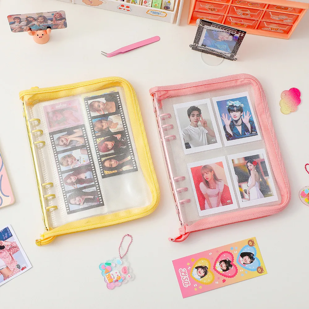 Zipper binder A5 transparent photo album vintage photo album Kpop Idol photos ticket holder collect album