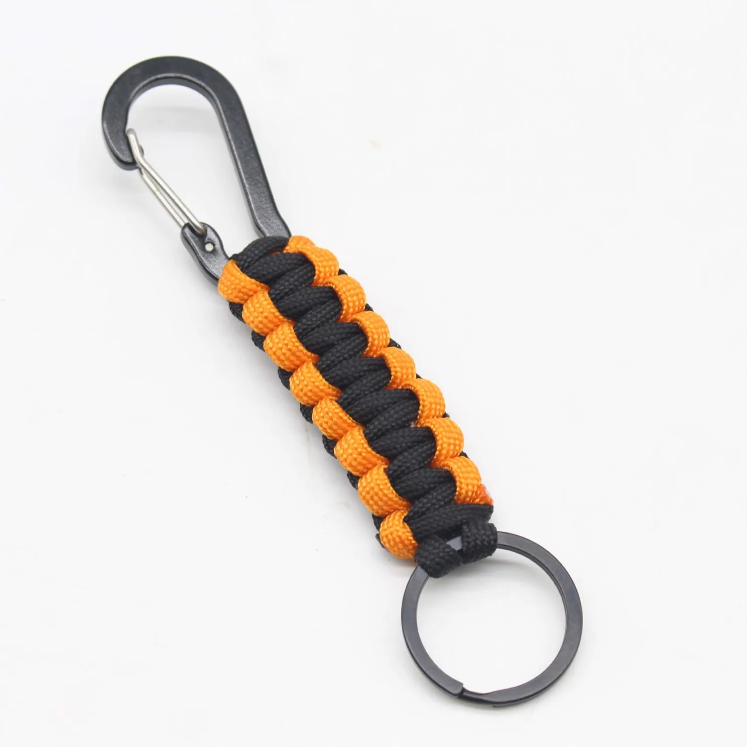 Paracord Keychain with Carabiner Braided Outdoor survival Mountaineering Clip with Strap for Keys Men Women