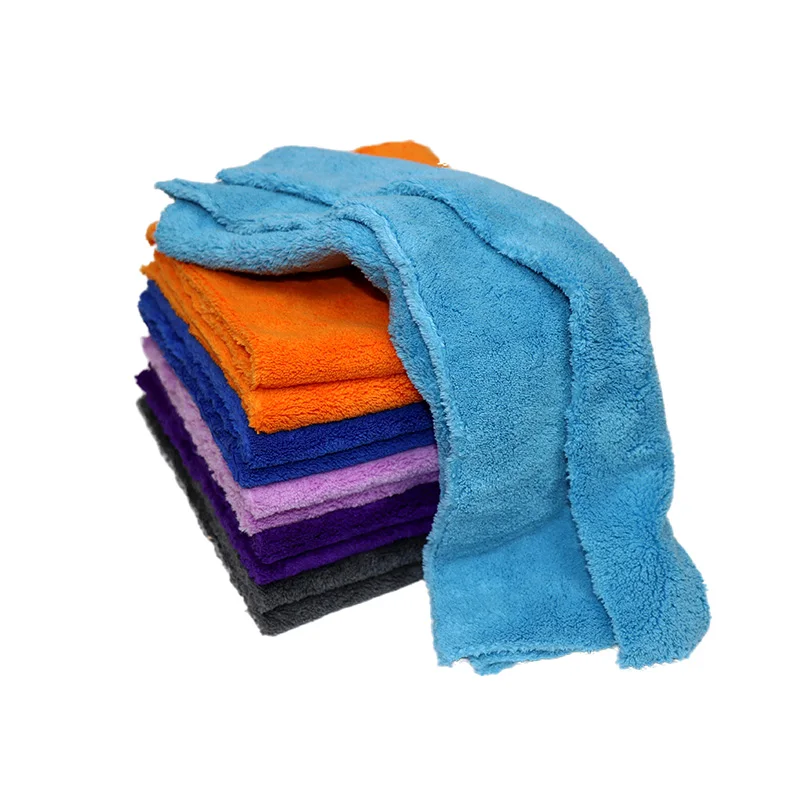 Car Detailing Water Absorbing Cutting Edge Absorbent Coral Fleece Cleaning Edgeless Microfiber 1200Gsm Washing Cloth Wash Towel