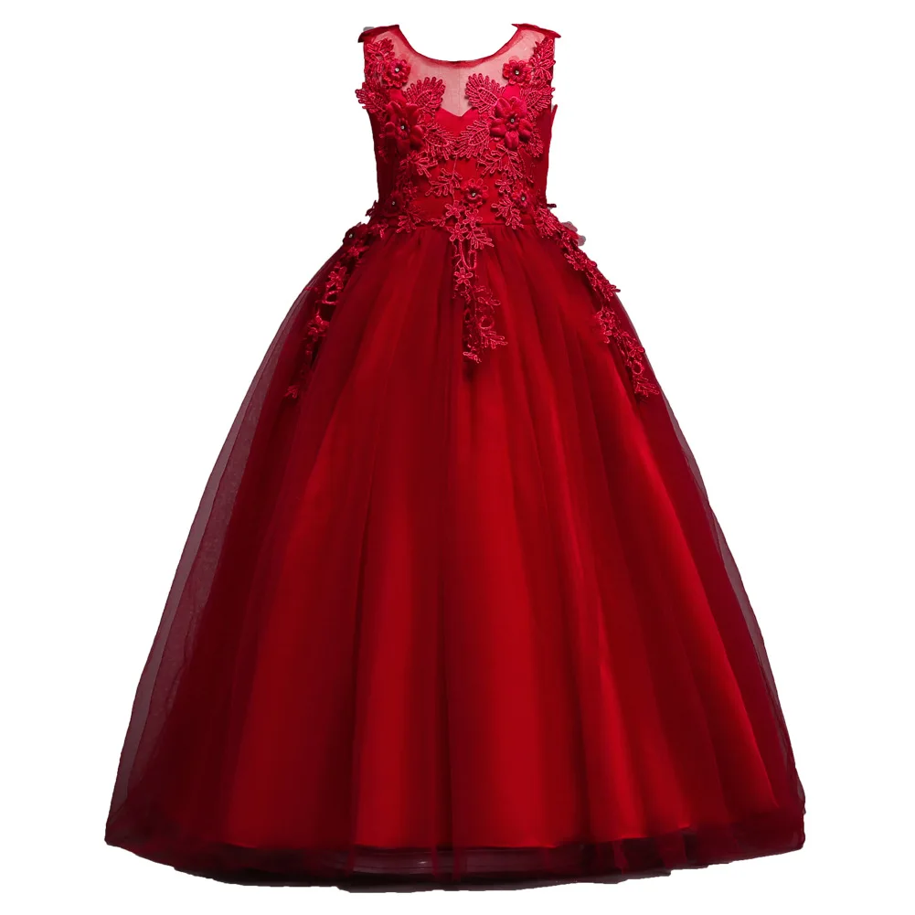 Western dresses for kid Birthday party fancy dresses baby girl for 4-10 years old Fashion flower girl evening dresses