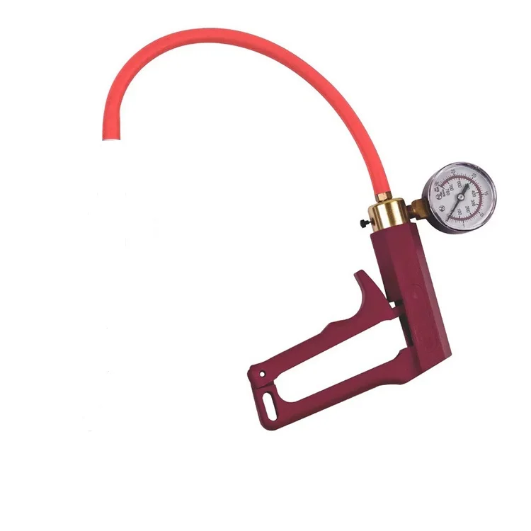 Black red Maxi Vacuum Pumping Handle Ergonomic Lightweight Nylon with Protected Gauge & Release Valve and Silicone Hose