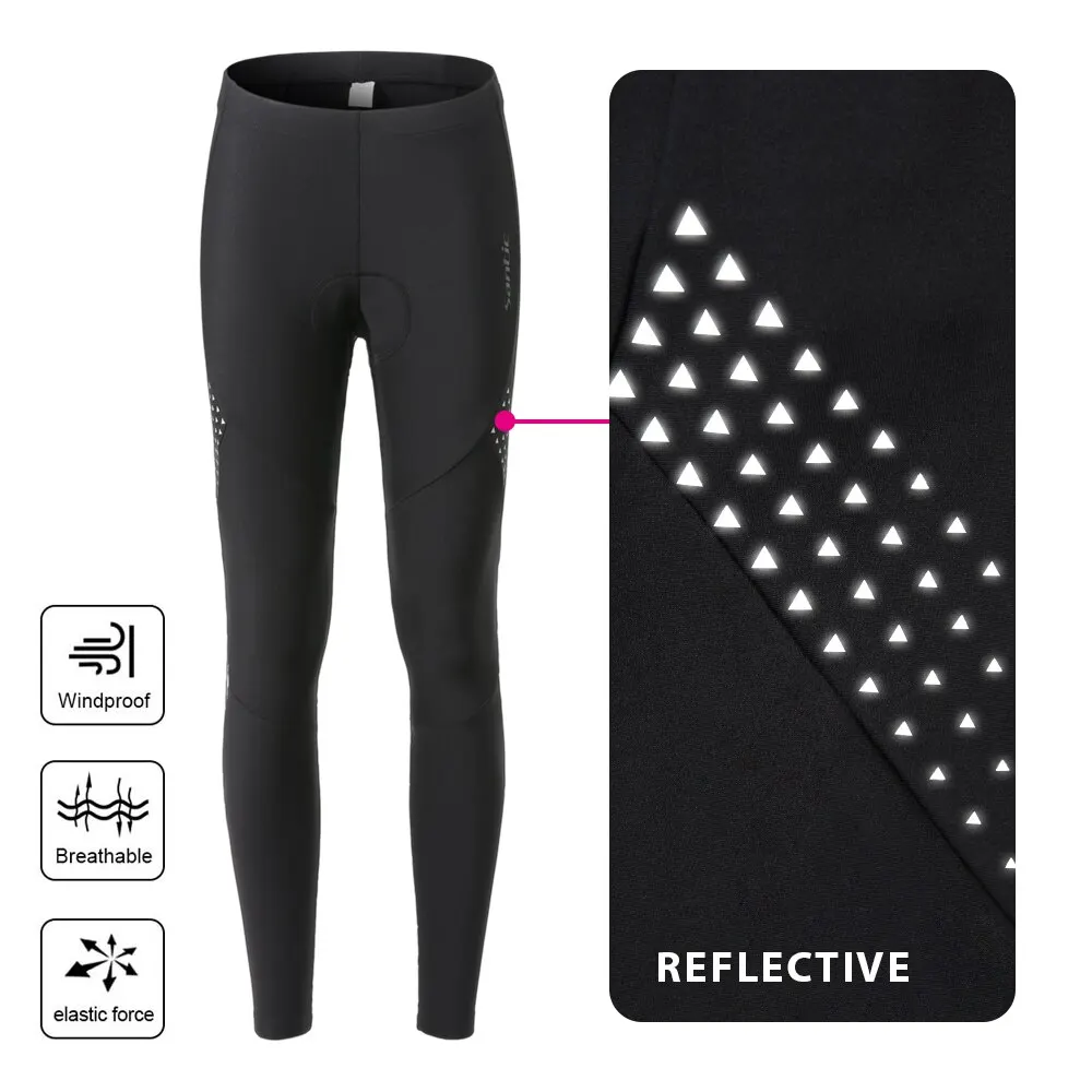 Santic Women Cycling Pants Winter Fleece Warm Jumpsuit Bicycle Long Trousers Triathlon Road Bike Clothing Sweatpants