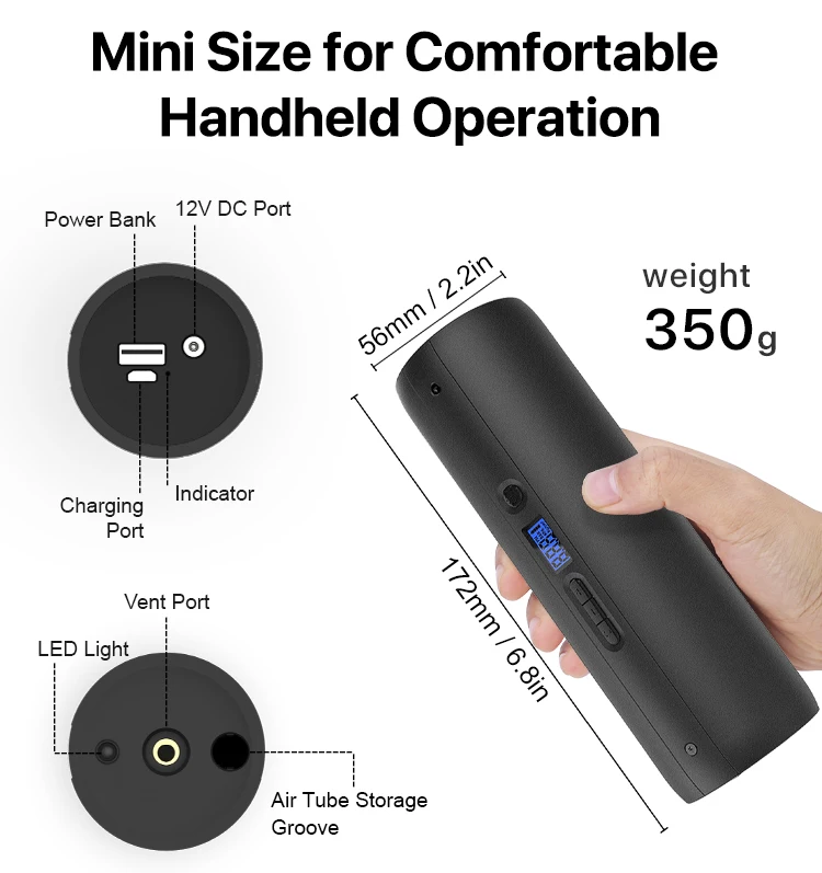 CYCPLUS 7260 Электрический мини воздушный насос psi компрессор велосипедный высокого