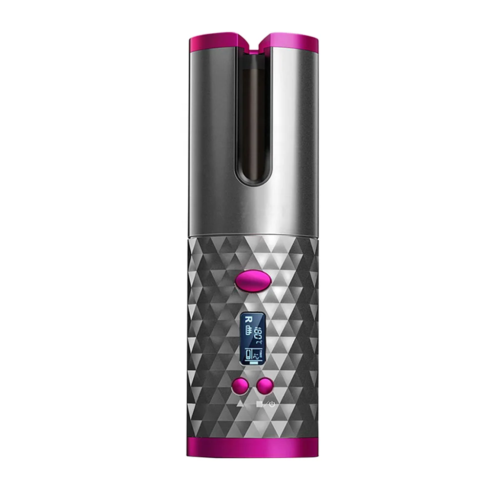 Curls Cordless Auto Rotating Wireless Hair Curler Automatic Curling Iron Portable Mini Electric Spiral Wavy LCD Ceramic PTC USB