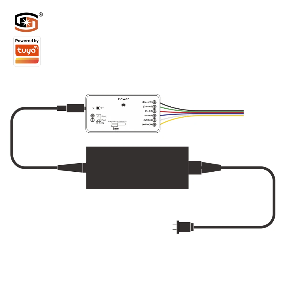 tuya smart WS2811 strip RGBCW wifi led matrix pixel controller lighting  smart solutions wireless rgb smart wifi controllers