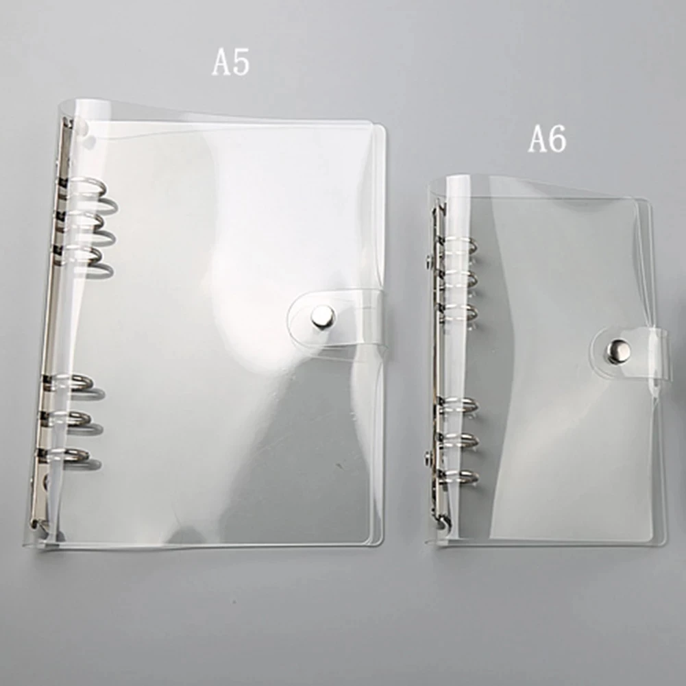 Transparent PVC Loose-leaf Notebook Cover A5/A6/A7 Rainbow Hand-book DIY Transparent Coil 2021 School Office Supplies